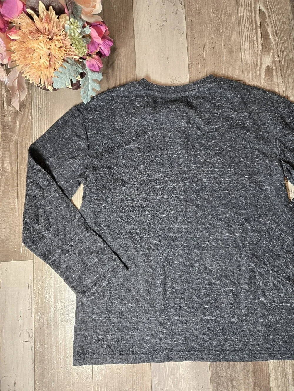 Thereabouts Boys Charcoal Henley Long Sleeve Shirt Size Large 14/16 Husky
